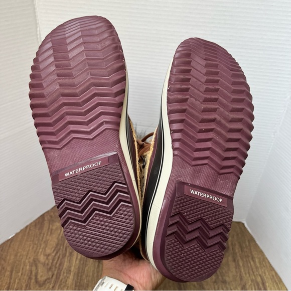 Sorel Joan of Arctic Waterproof Winter Boots Beige Purple Size 7 - Picture 6 of 13